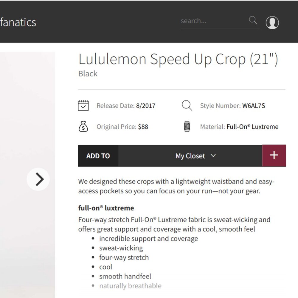 lululemon | Speed Up Crop (21") Sz 4 Black- shipping included - Picture 2 of 16